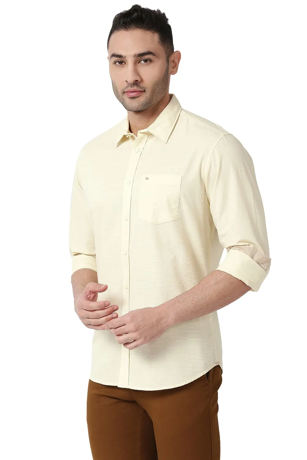 Slim Fit Cotton Slub Shirt