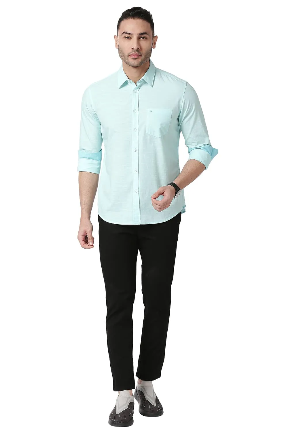 Slim Fit Cotton Slub Shirt