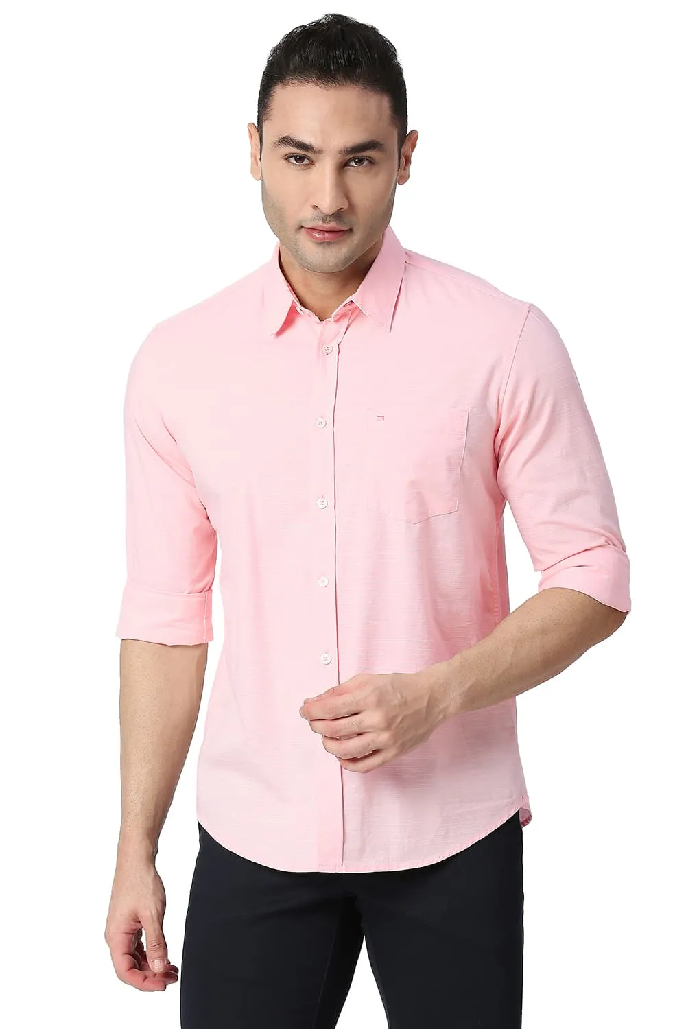 Slim Fit Cotton Slub Shirt