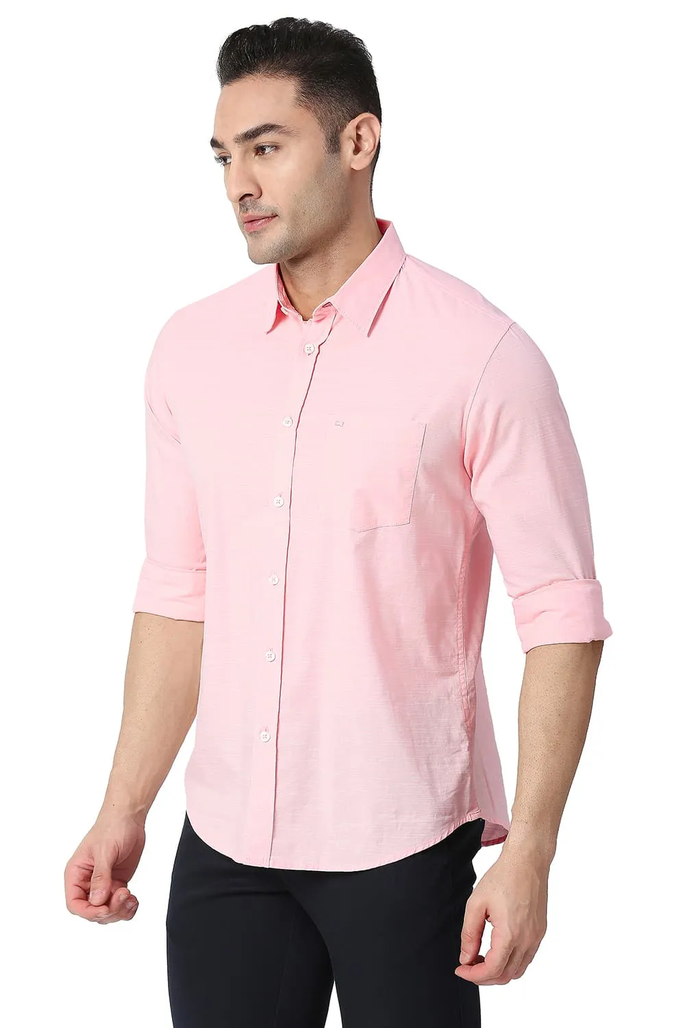 Slim Fit Cotton Slub Shirt