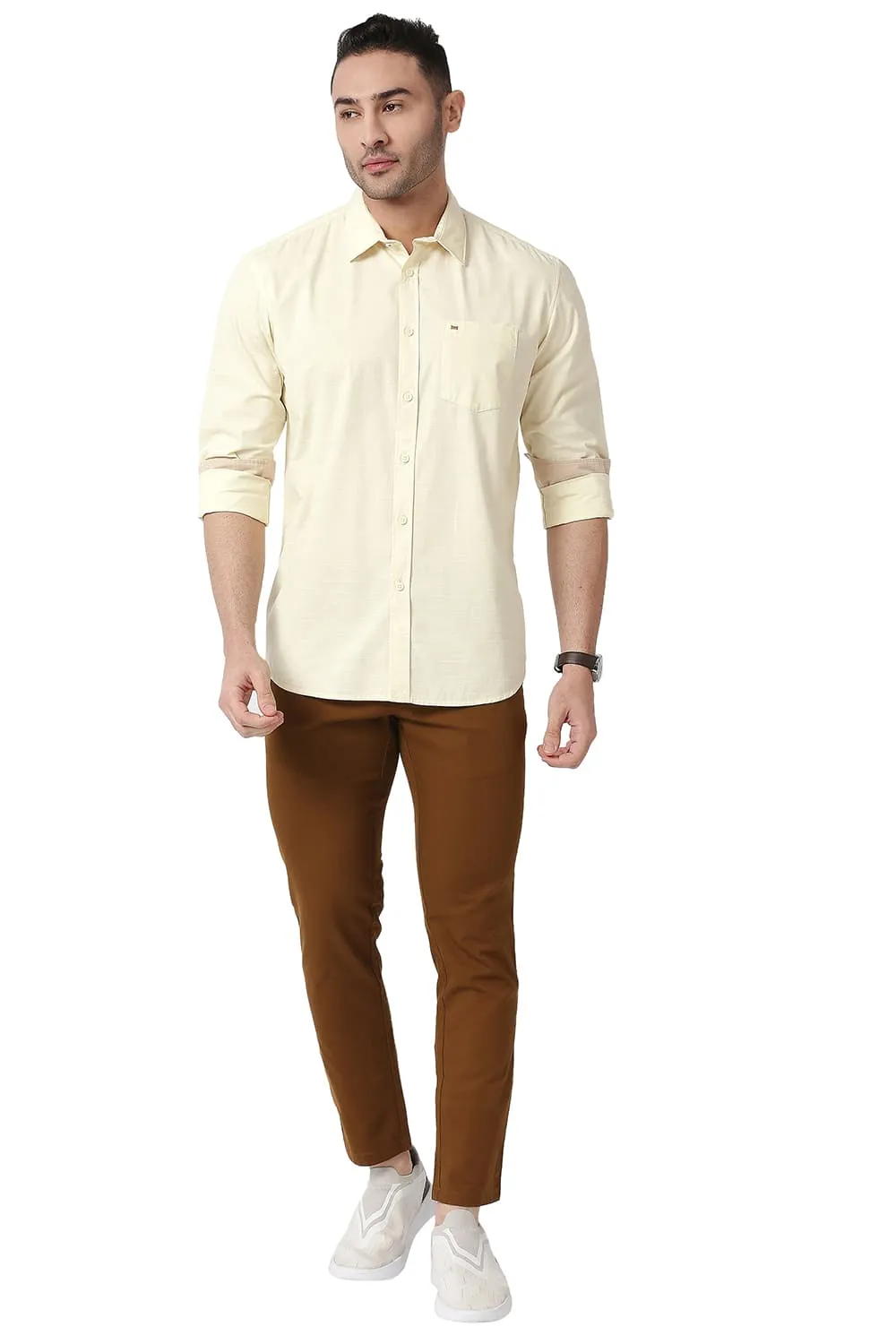 Slim Fit Cotton Slub Shirt