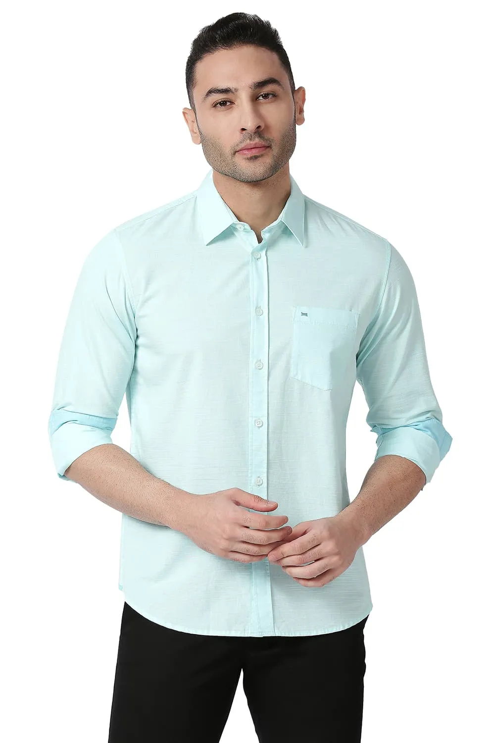 Slim Fit Cotton Slub Shirt