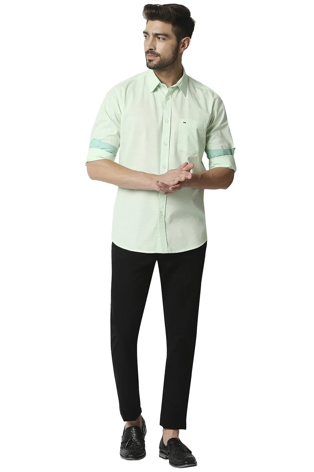 Slim Fit Cotton Slub Shirt