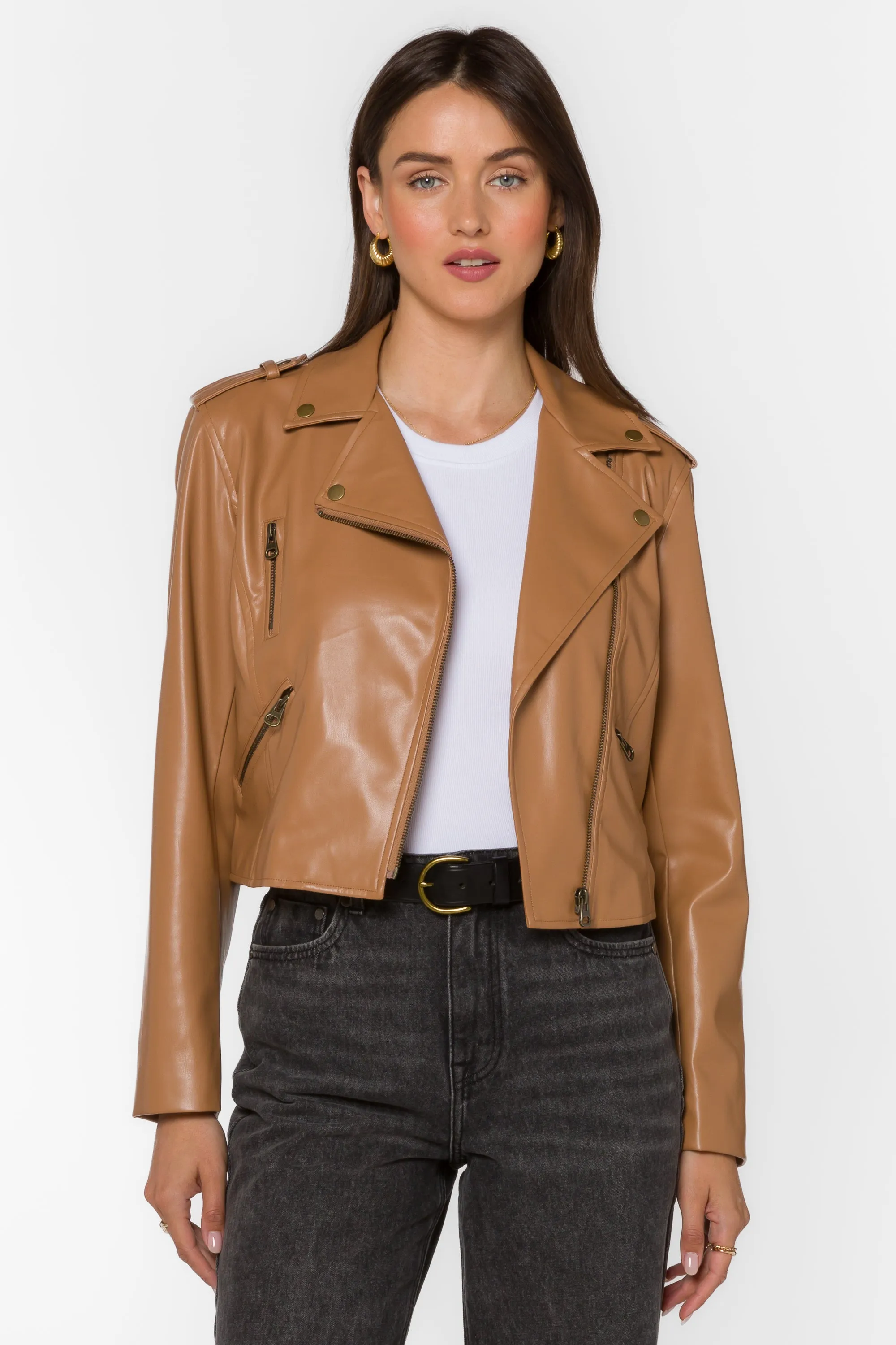 Vermont Tan Vegan Leather Jacket